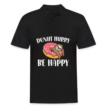 Donut Hurry Be Happy Sloth Lover | Donut Lover - Men's Polo Shirt - black - Front - Kai (181cm)