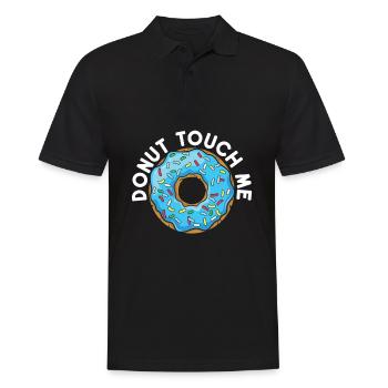 Donut Touch Me | Donut Lover Tshirt | Drôle de beignet - Polo Homme - noir - Devant - Kai (181cm)