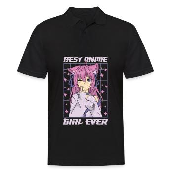 Meilleure anime girl de tous les | Anime Lover | Chemise Otaku - Polo Homme - noir - Devant - Kai (181cm)