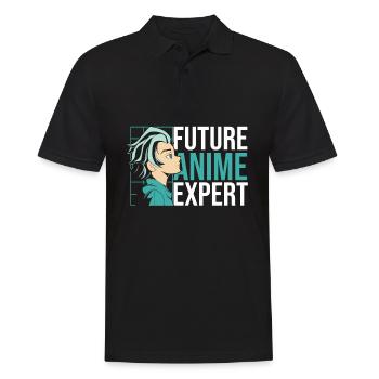 Future anime expert | Anime lovers | - Men's Polo Shirt - black - Front - Kai (181cm)