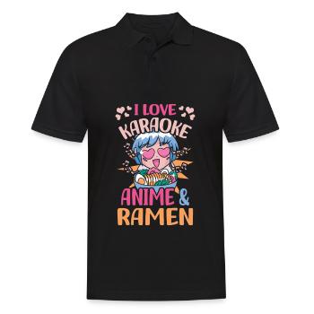 Karaoké Anime | Anime Lover | Amateurs d’anime | - Polo Homme - noir - Devant - Kai (181cm)