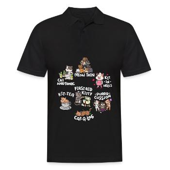 Cute Funny Cat Pun | Cute cat - Men's Polo Shirt - black - Front - Kai (181cm)