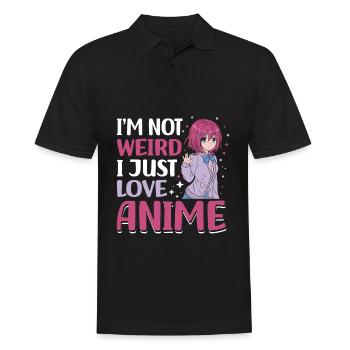 Not Strange I Just Love Anime | - Men's Polo Shirt - black - Front - Kai (181cm)
