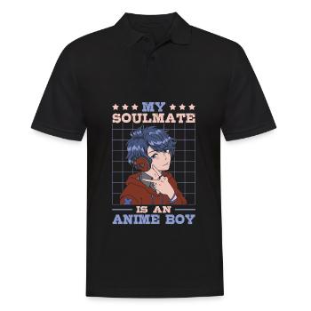 My Soulmate Is An Anime Young | - Men's Polo Shirt - black - Front - Kai (181cm)