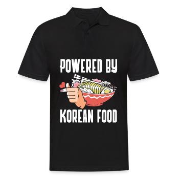 Powered By Korean Food Korean - Men's Polo Shirt - black - Front - Kai (181cm)