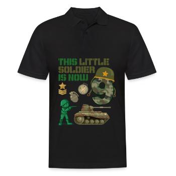 Ce petit soldat est maintenant 9 Army Tank 9. - Polo Homme - noir - Devant - Kai (181cm)