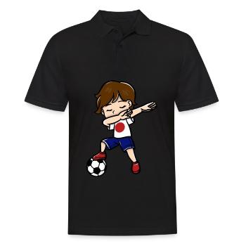Dabbing Young Football Players Japanese Flag - Men's Polo Shirt - black - Front - Kai (181cm)
