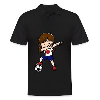 Dabbing Girls Soccer Player Japanese Flag - Men's Polo Shirt - black - Front - Kai (181cm)