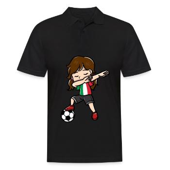 Dabbing Girl Joueur de football Drapeau italien - Polo Homme - noir - Devant - Kai (181cm)