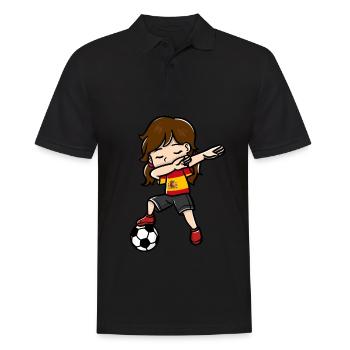 Dabbing Girls Football Player Drapeau espagnol - Polo Homme - noir - Devant - Kai (181cm)