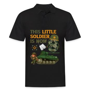 This little soldier is now 8 Army Tank 8. - Men's Polo Shirt - black - Front - Kai (181cm)