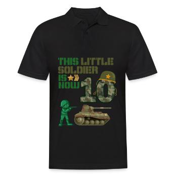 Ce petit soldat est maintenant 10 Char de l’Armée 10. - Polo Homme - noir - Devant - Kai (181cm)
