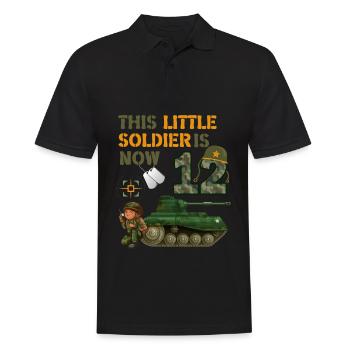 Dieser Kleine Soldat Ist Jetzt 12 Army Tank 12. - Männer Poloshirt - Schwarz - Vorne - Kai (181cm)
