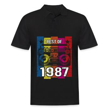 Best Of 1987 Stereo Radio Kassettenspieler - Männer Poloshirt - Schwarz - Vorne - Kai (181cm)
