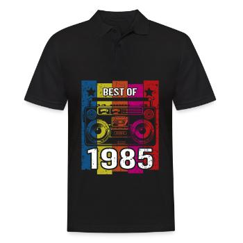 Best Of 1985 Stereo Radio Kassettenspieler - Männer Poloshirt - Schwarz - Vorne - Kai (181cm)