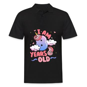 Ich Bin 8 Jahre Alt | Einhorn-thema | 8. - Männer Poloshirt - Schwarz - Vorne - Kai (181cm)