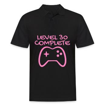 30 anniversaire - Niveau 30 Complete - Gamer 30 ans - Polo Homme - noir - Devant - Kai (181cm)