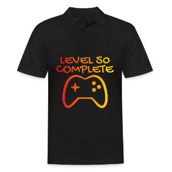 50 anniversaire - Niveau 50 Complete - Gamer 50 ans - Polo Homme - noir - Devant - Kai (181cm)