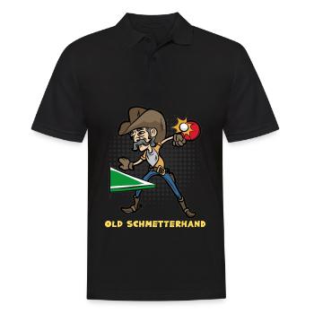 OLD SCHMETTERHAND Table Tennis Player Gift - Men's Polo Shirt - black - Front - Kai (181cm)
