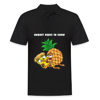 Pizza Hawaiian Pineapple Ham Sex Messed Up Funny - Men's Polo Shirt - black - Front - Kai (181cm)