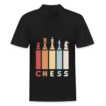 CHESS RETRO Chess Player Chess Pieces Chess - Men's Polo Shirt - black - Front - Kai (181cm)