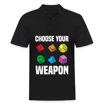 CHOOSE YOUR WEAPON Fantasy RPG Würfel Tabletop - Männer Poloshirt - Schwarz - Vorne - Kai (181cm)