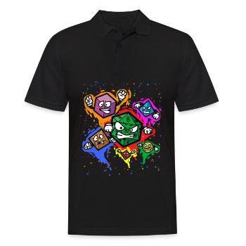 Fantasy RPG Cubes Jeu Tabletop Joueur - Polo Homme - noir - Devant - Kai (181cm)