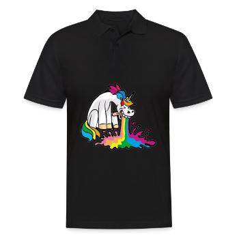 Pooping Unicorn Poop Passing Breaking Funny - Men's Polo Shirt - black - Front - Kai (181cm)