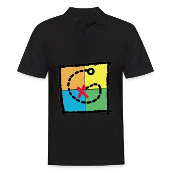 GEOCATCHER Treasure Map GEOCACHING - Men's Polo Shirt - black - Front - Kai (181cm)