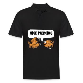NICE PIERCING poisson pêcheur pêcheur - Polo Homme - noir - Devant - Kai (181cm)