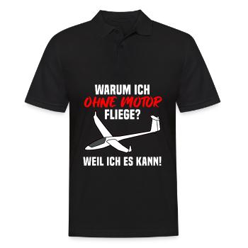 Segelflieger Segelflugzeug Segelflug Humor - Männer Poloshirt - Schwarz - Vorne - Kai (181cm)