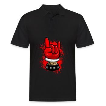 Metall Rock N Rock Pommesgabel Satanist Rocker - Männer Poloshirt - Schwarz - Vorne - Kai (181cm)