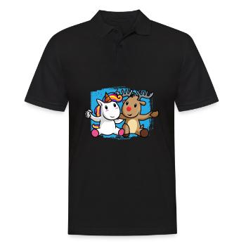 Amitié de renne licorne - Polo Homme - noir - Devant - Kai (181cm)