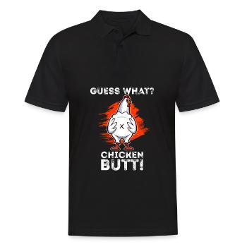 Guess What Chicken Butt - Men's Polo Shirt - black - Front - Kai (181cm)