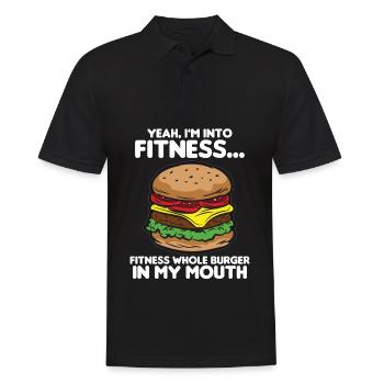 FITNESS FAST-FOOD Humour drôle - Polo Homme - noir - Devant - Kai (181cm)