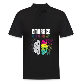 Adoptez la neurodiversité Drôle disant autisme - Polo Homme - noir - Devant - Kai (181cm)