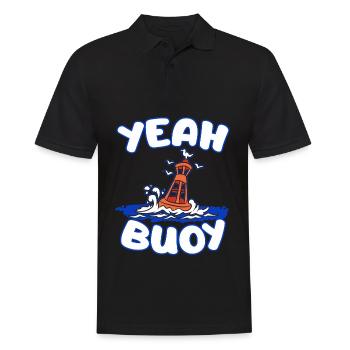 YEAH BUOY Boye Seefahrer Seefahrt Norddeutschland - Men's Polo Shirt - black - Front - Kai (181cm)