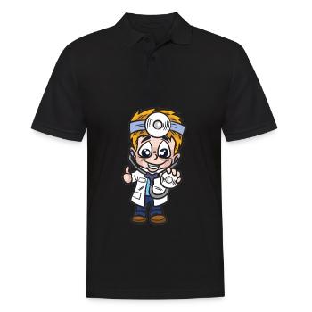 Pédiatre pédiatrique médecin avec stéthoscope humour - Polo Homme - noir - Devant - Kai (181cm)