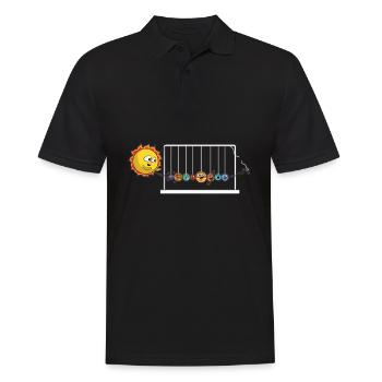 Children sun planet planets Newton pendulum Pluto - Men's Polo Shirt - black - Front - Kai (181cm)