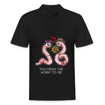 VOUS SIGNIFIEZ LE VER POUR MOI Dire drôle de ver de terre - Polo Homme - noir - Devant - Kai (181cm)