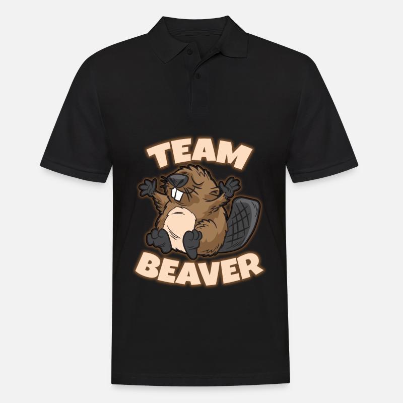 Team Beaver - Männer Poloshirt - Schwarz