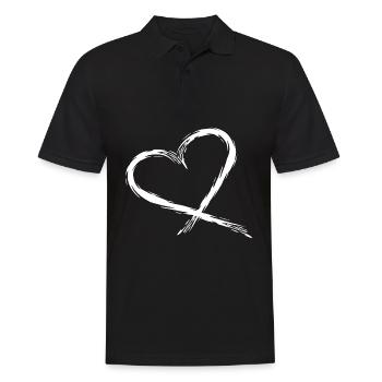 Heart Design Vector White - Men's Polo Shirt - black - Front - Kai (181cm)
