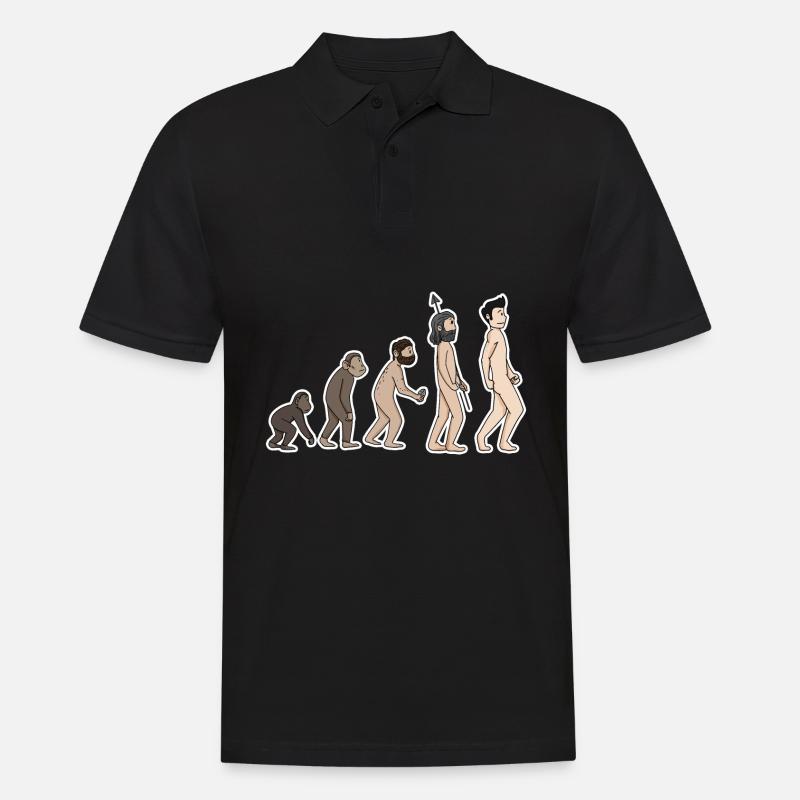 Evolution - Männer Poloshirt - Schwarz