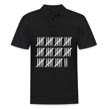 57. Geburtstag Strichliste 57 Jahre alt - Männer Poloshirt - Schwarz - Vorne - Kai (181cm)