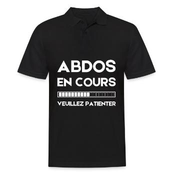 abs in progress please wait! sport - Men's Polo Shirt - black - Front - Kai (181cm)