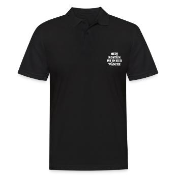 mein kostüm ist in der wäsche - Männer Poloshirt - Schwarz - Vorne - Kai (181cm)