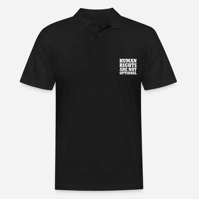 human rights are not optional - Männer Poloshirt - Schwarz