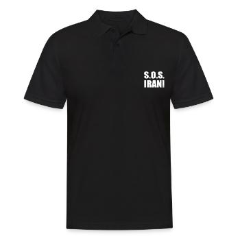 Sos iran - Männer Poloshirt - Schwarz - Vorne - Kai (181cm)