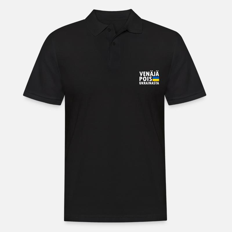 venäjä pois ukrainasta - Männer Poloshirt - Schwarz