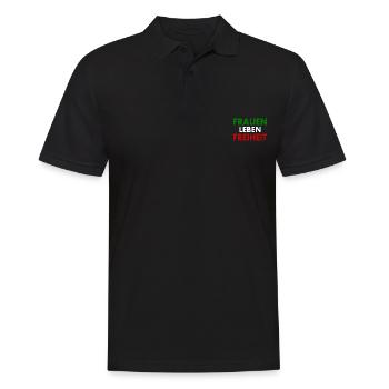 Frauen leben freiheit - Männer Poloshirt - Schwarz - Vorne - Kai (181cm)